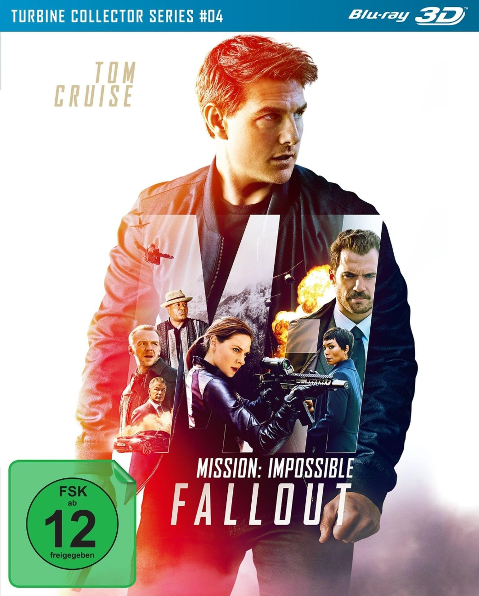 Filmcover mit Tom Cruise und Besetzung. Der Titel lautet 'Mission: Impossible - Fallout'.
