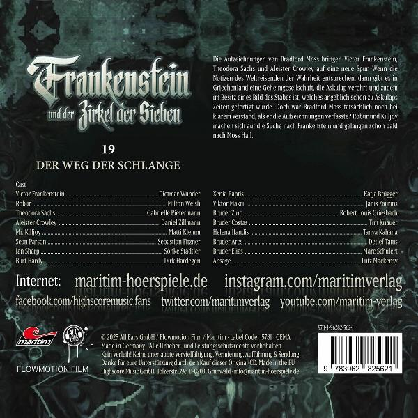 Frankenstein-Filmplakat. Text auf Deutsch. Eine Liste der Darsteller ist vorhanden.