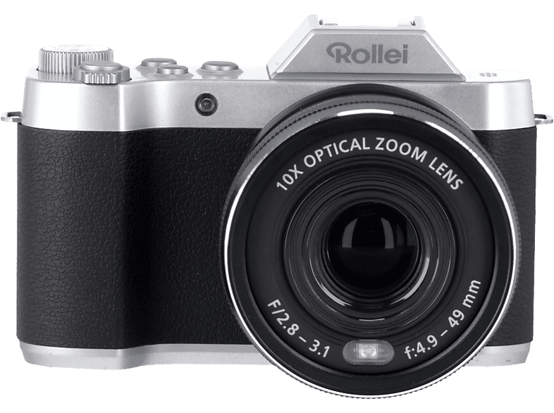 ROLLEI Powerflex 10x Retro Kompaktkamera Schwarz/Silber, opt. Zoom, LCD (IPS)