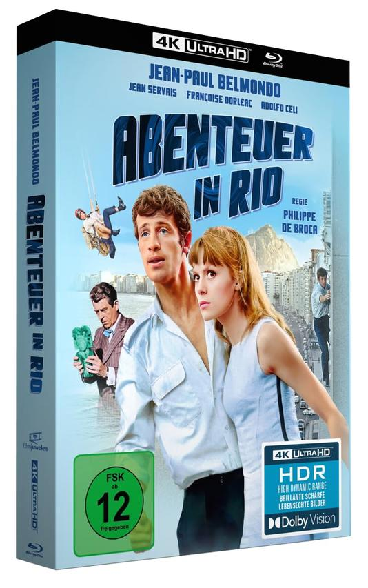 Filmbox-Set, Abenteuer in Rio. Das Cover zeigt einen Mann und eine Frau mit Actionszenen im Hintergrund.