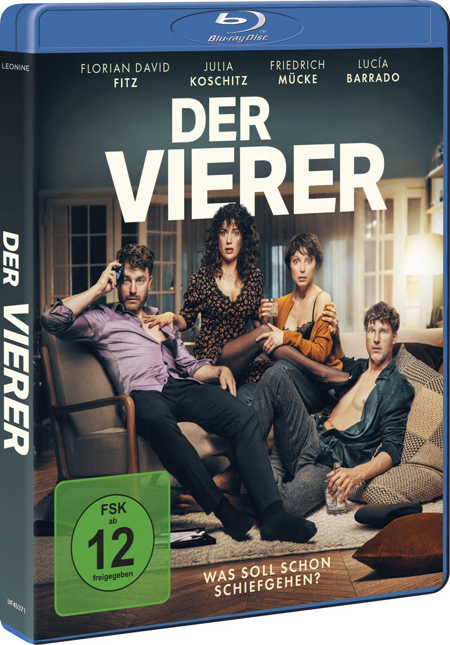 Blu-ray-Disc-Cover mit vier Personen und dem Text 'DER VIERER'.