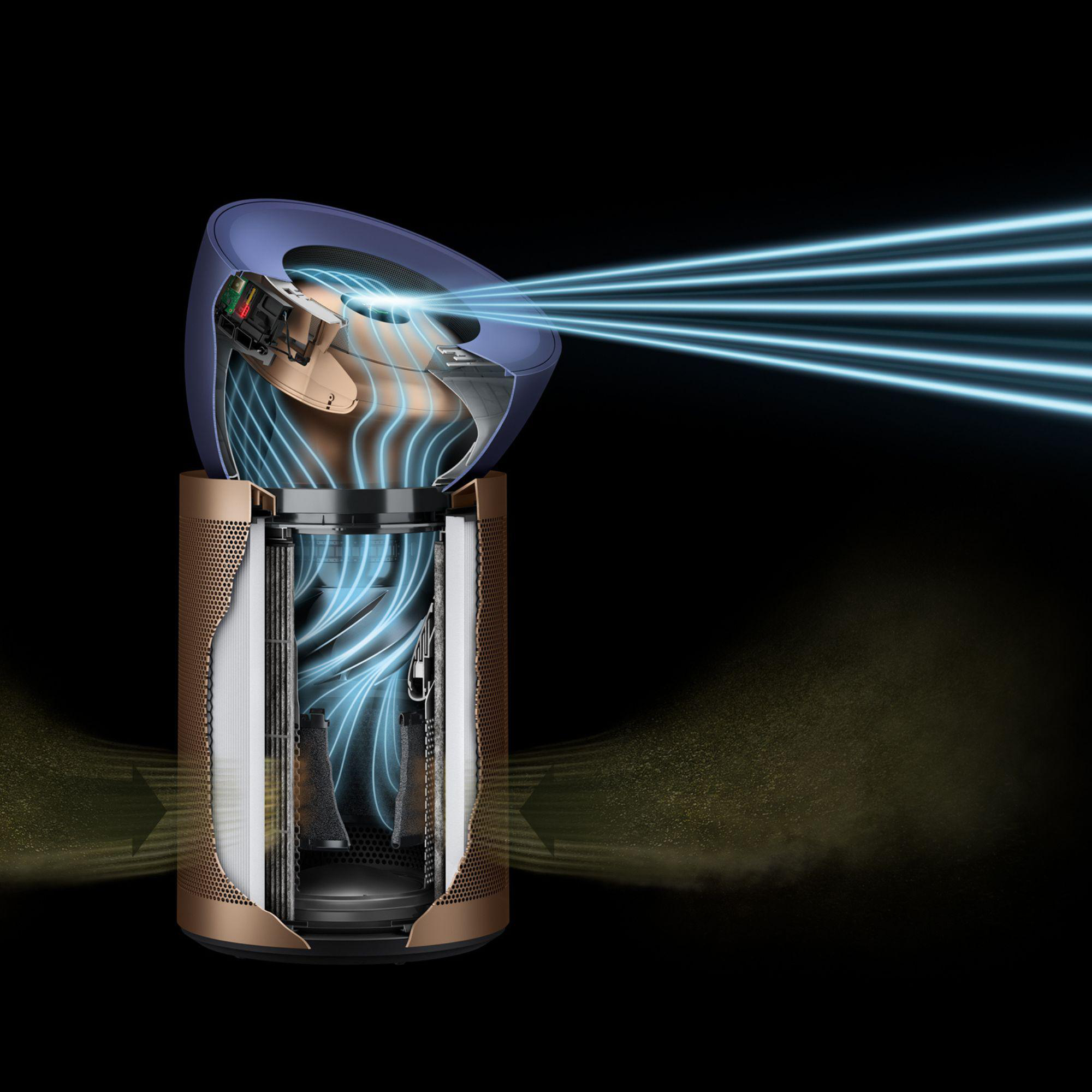 DYSON Purifier Big+Quiet™ Formaldehyde  Luftreiniger Nickel/Nachtblau (50 Watt, Raumgröße: 100 m², HEPA 13 / Aktivkohlefilter)