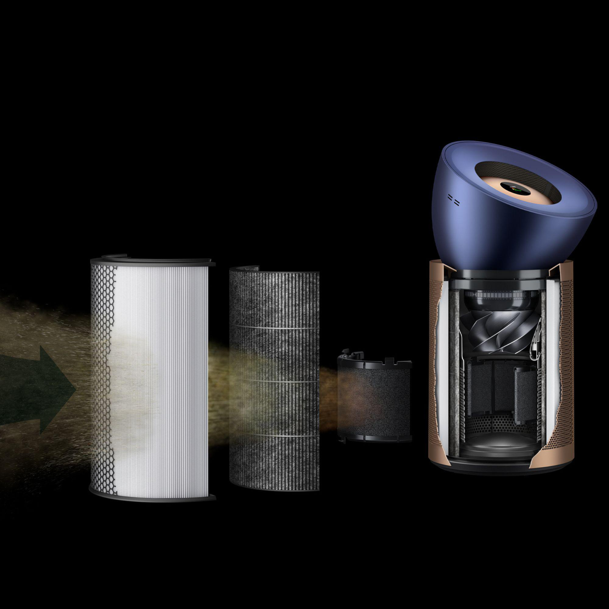 DYSON Purifier Big+Quiet™ Formaldehyde  Luftreiniger Nickel/Nachtblau (50 Watt, Raumgröße: 100 m², HEPA 13 / Aktivkohlefilter)