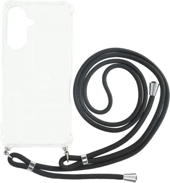 CASE AND PRO Samsung Galaxy A36 TPU+PC átlátszó tok, fekete zsinórral (FEST-SAM-A36-TP)