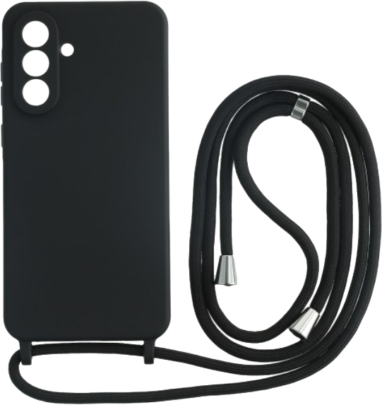 CASE AND PRO Samsung Galaxy A56 TPU+PC fekete tok, zsinórral (FEST-SAM-A56-BK)
