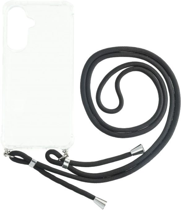 CASE AND PRO Samsung Galaxy A56 TPU+PC átlátszó tok, fekete zsinórral (FEST-SAM-A56-TP)