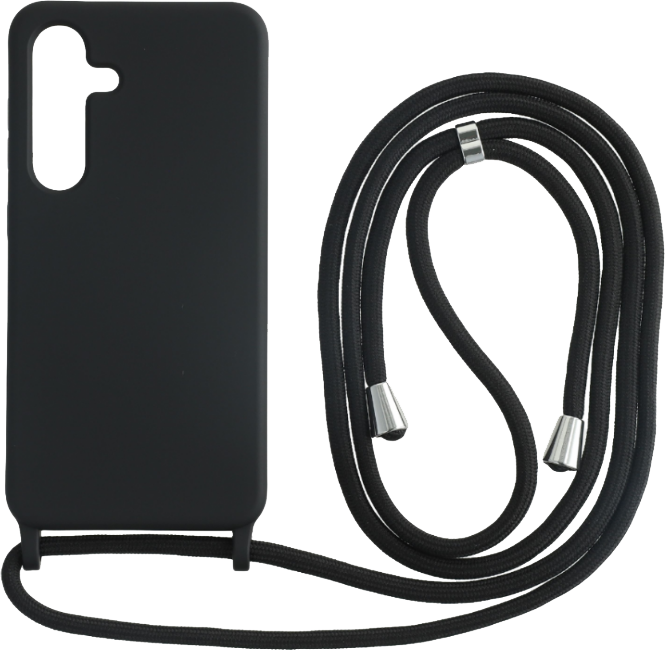 CASE AND PRO Samsung Galaxy S25 TPU+PC fekete tok, zsinórral (FEST-SAM-S25-BK)