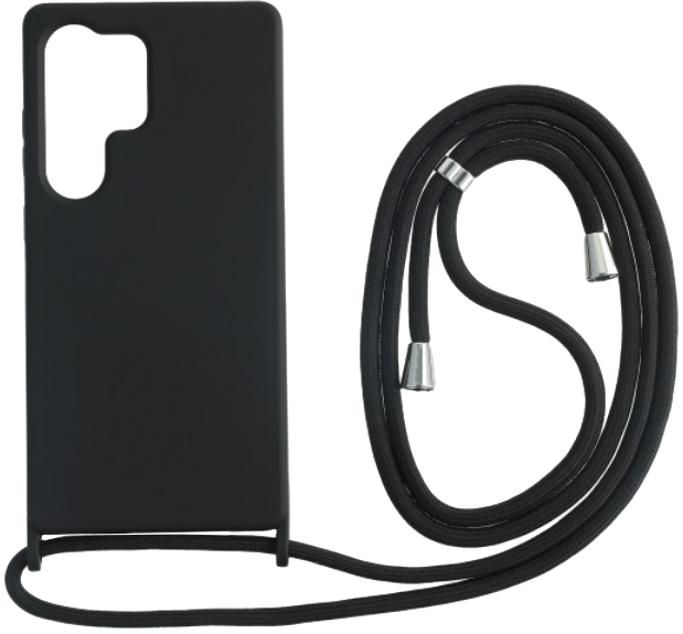 CASE AND PRO Samsung Galaxy S25 Ultra TPU+PC fekete tok, zsinórral (FEST-SAM-S25U-BK)