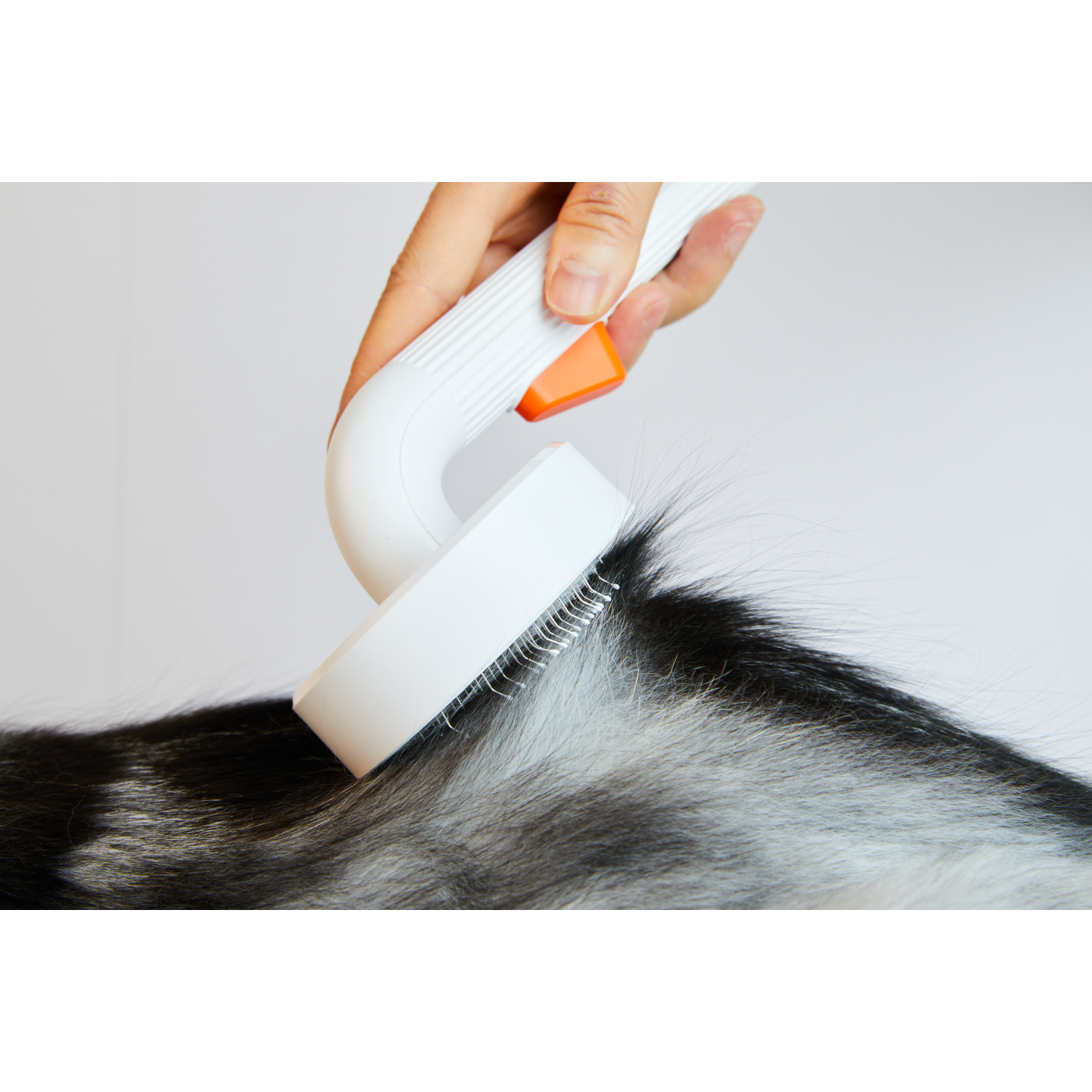 A grooming kit with multiple tools, grey bags and a manual. White background and neutral lighting.