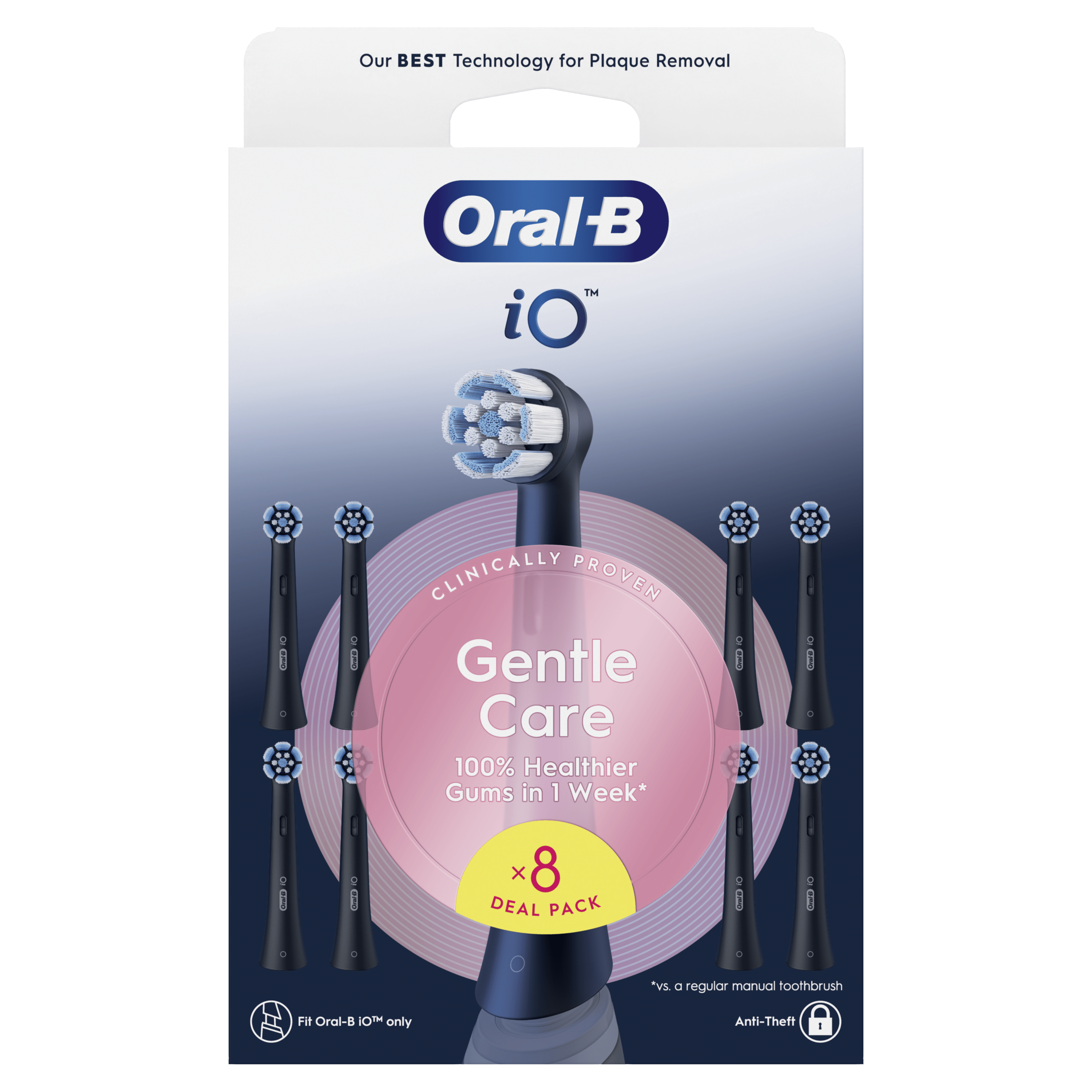 Cabezales de cepillo de dientes Oral-B iO en embalaje.