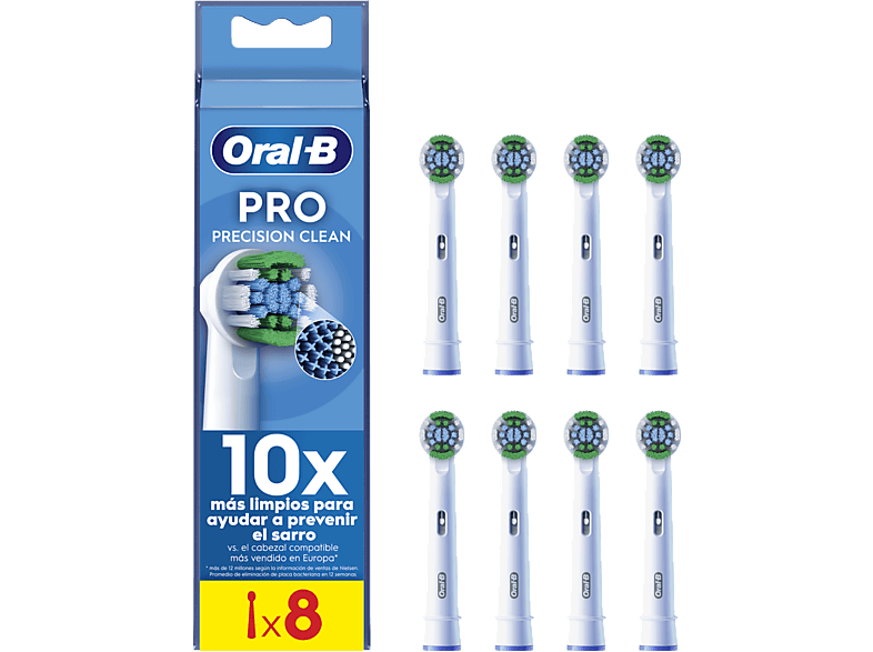 Recambio para cepillo dental - Oral-B Pro Precision Clean, Cabezales de recambio, Pack 8 unidades