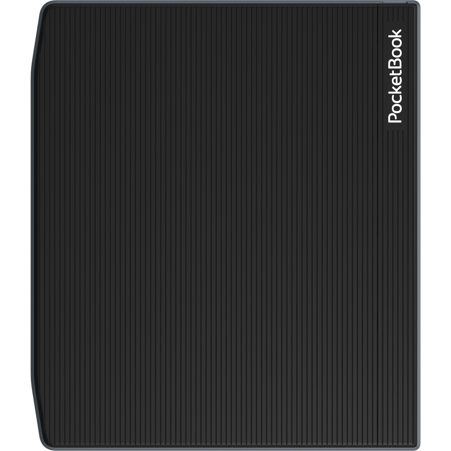 A black e-reader with a pocketbook logo on a white background.