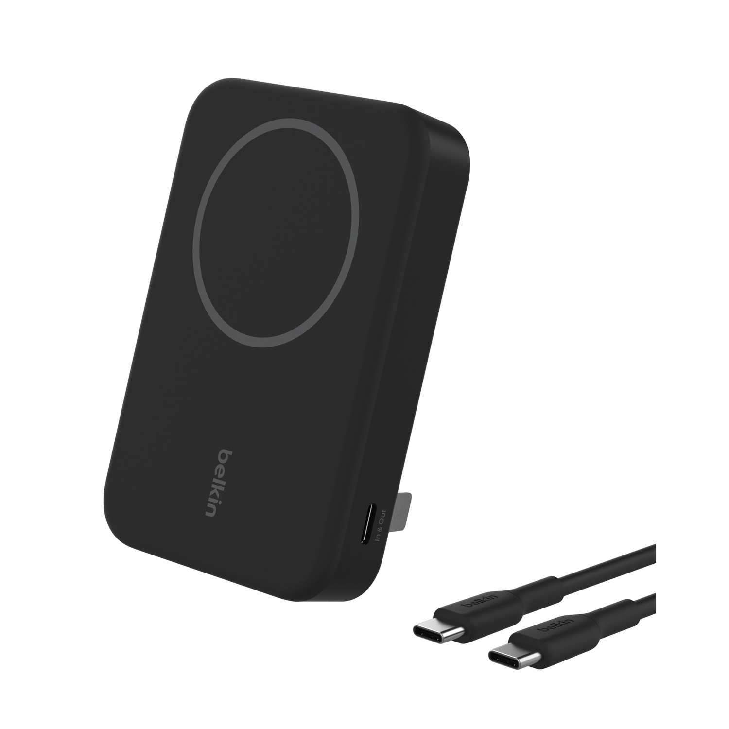 Belkin Magsafe Compatible Powerbank 10k Qi2 Met Kickstand Zwart afbeelding