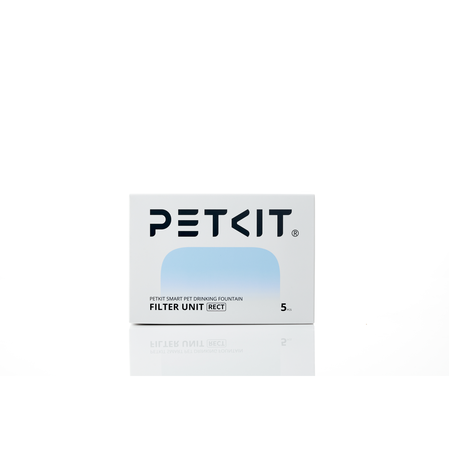 White box with "PETKIT" logo and "FILTER UNIT" text. Light blue background.