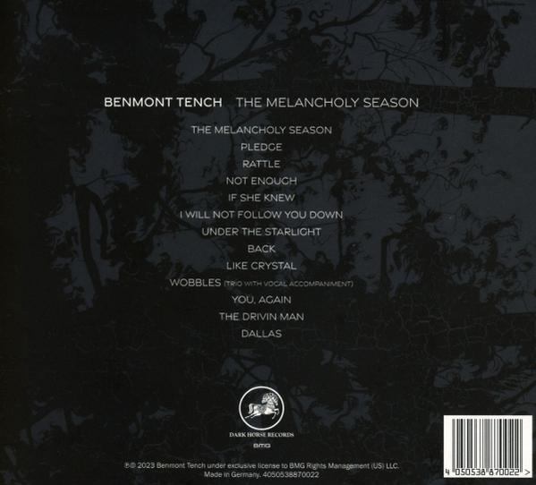 Rückseite eines Albums mit Titelliste und Logo.