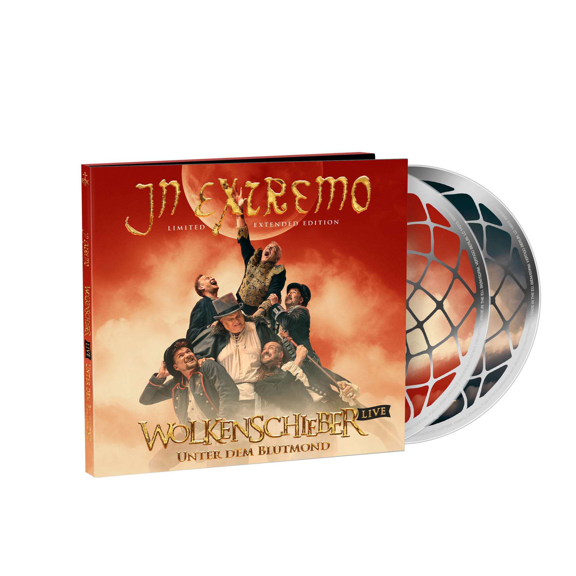 CD-Hülle mit Bandmitgliedern auf dem Cover, daneben eine Disc.