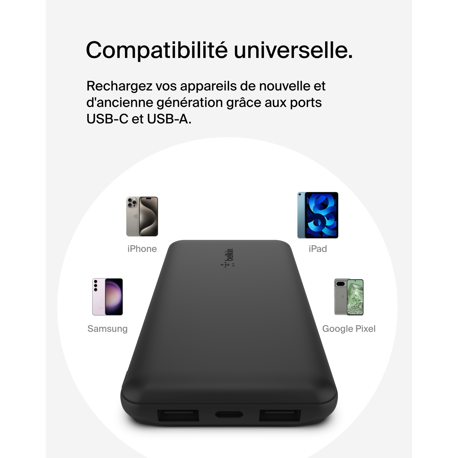 Batterie Externe Magnétique Pd 20 W 10 000 Mah Sans Fil 15 W Pour