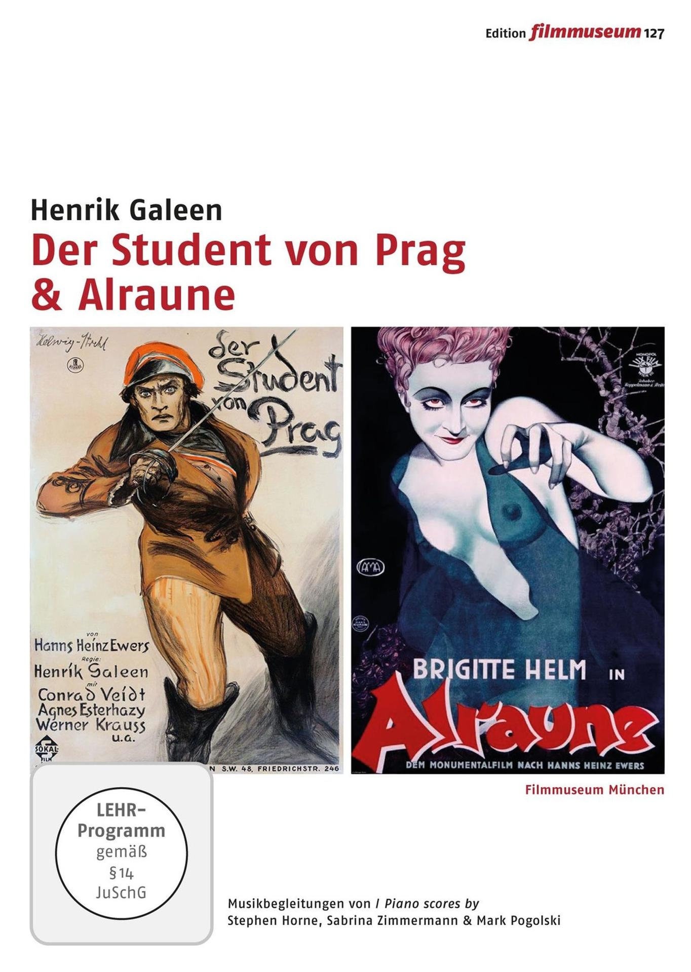 Filmposter mit zwei Bildern, Text auf Deutsch. Schwarzweiß und Farbe.