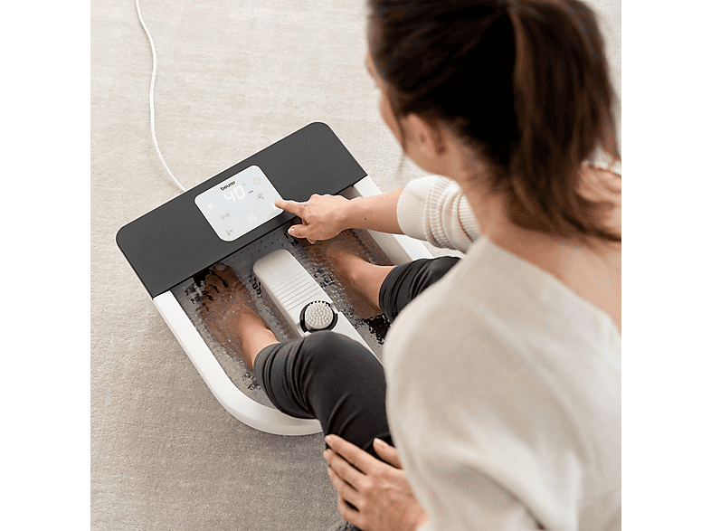 Thumbnail - BEURER FB 60 Fußbad mit Massagefunktion und Wasserheizung Fußsprudelbad Grau-weiß