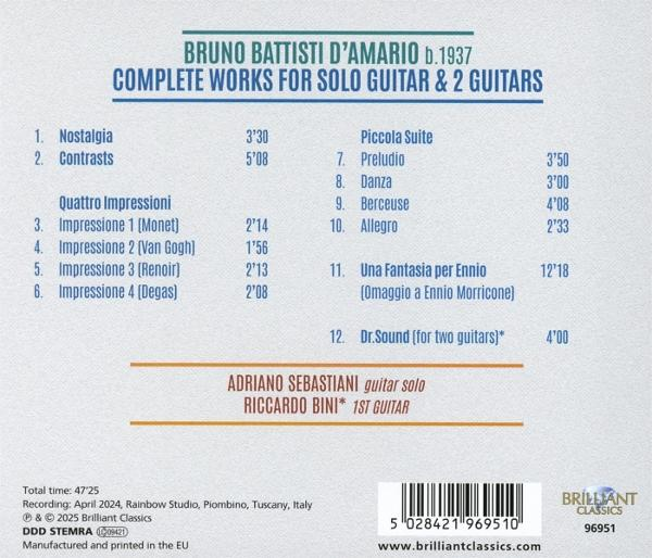 Rückseite einer CD mit Titelliste und Künstlerinformationen.