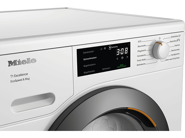 MIELE TEC645WP EcoSpeed&8kg Wärmepumpentrockner T1 Chrome Edition (8 kg, Lotosweiß)