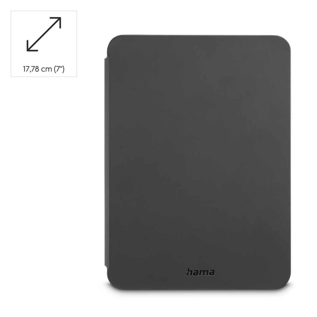 Eine graue Tablet-Hülle mit dem Markennamen 'hama'.