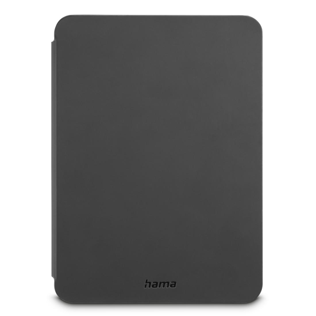 Eine dunkelgraue Tablet-Hülle mit dem Markennamen "hama" unten.
