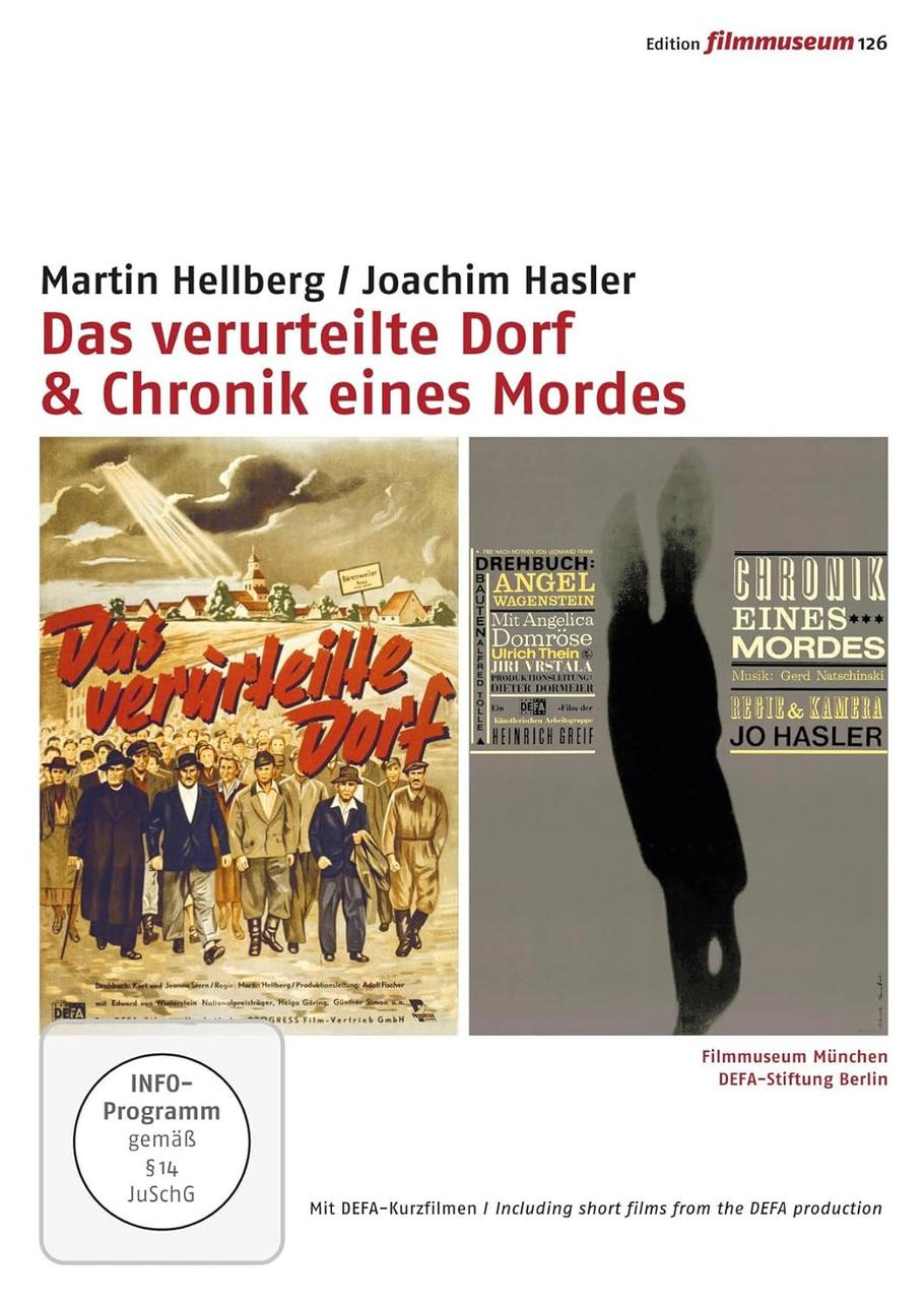 Zwei Filmplakate mit deutschem Text. Eines zeigt eine Menschenmenge, das andere ein Männergesicht und einen Titel.