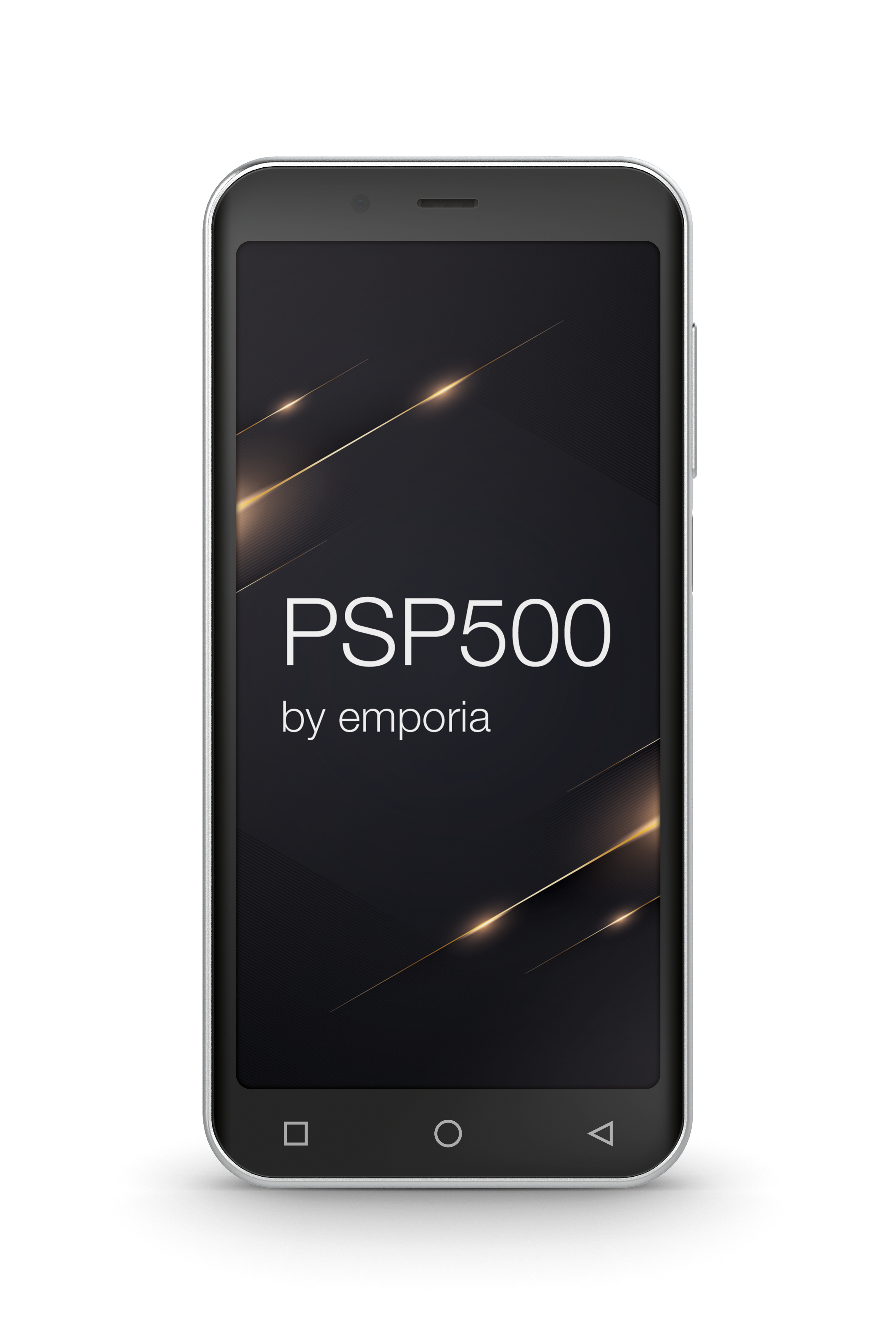 Smartphone mit dem Wort PSP500 auf dem Bildschirm von Emporia.