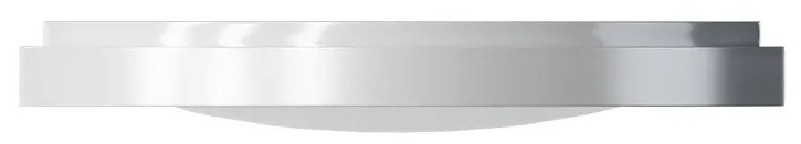 Biała lampa sufitowa z zakrzywionym wzorem, widok z boku na białym tle.