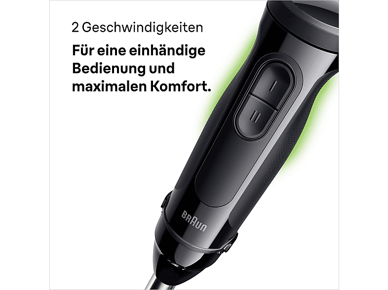 BRAUN MultiQuick 3 MQ 30201 M Stabmixer Schwarz (900 Watt, 350 ml Zerkleinerer, 600 Messbecher)