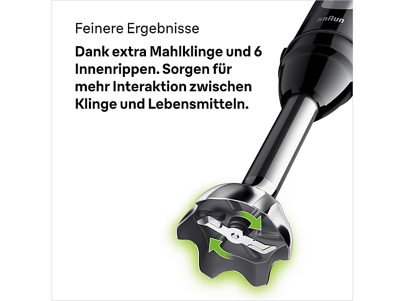Braun MultiQuick 3 MQ 30201 M Stabmixer (Schwarz, 900 Watt, 350 ml Zerkleinerer, 600 ml Messbecher) — Foto 2 von 5