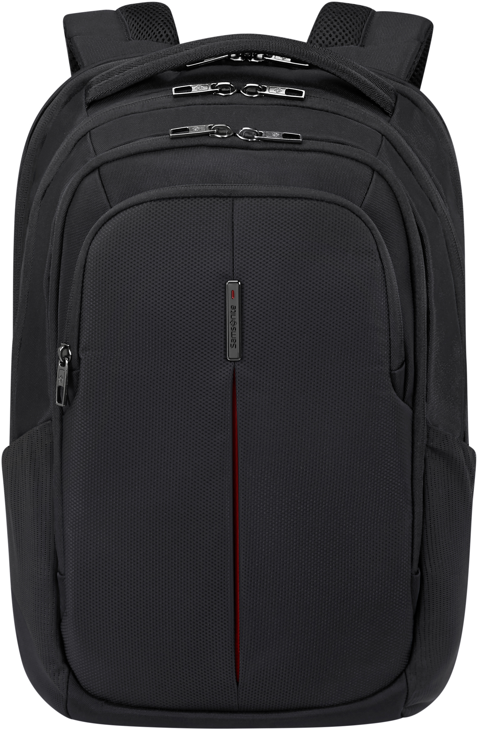 Schwarzer Rucksack mit rotem Streifen. Samsonite.