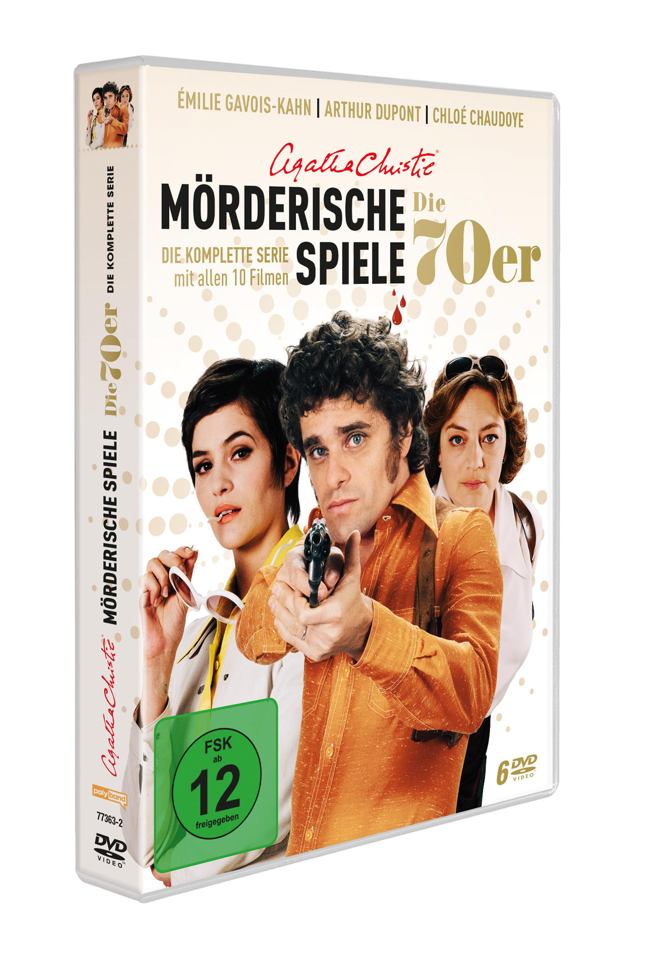 DVD-Cover: Drei Personen, eine Frau mit Sonnenbrille, ein Mann mit Pistole, eine Frau.