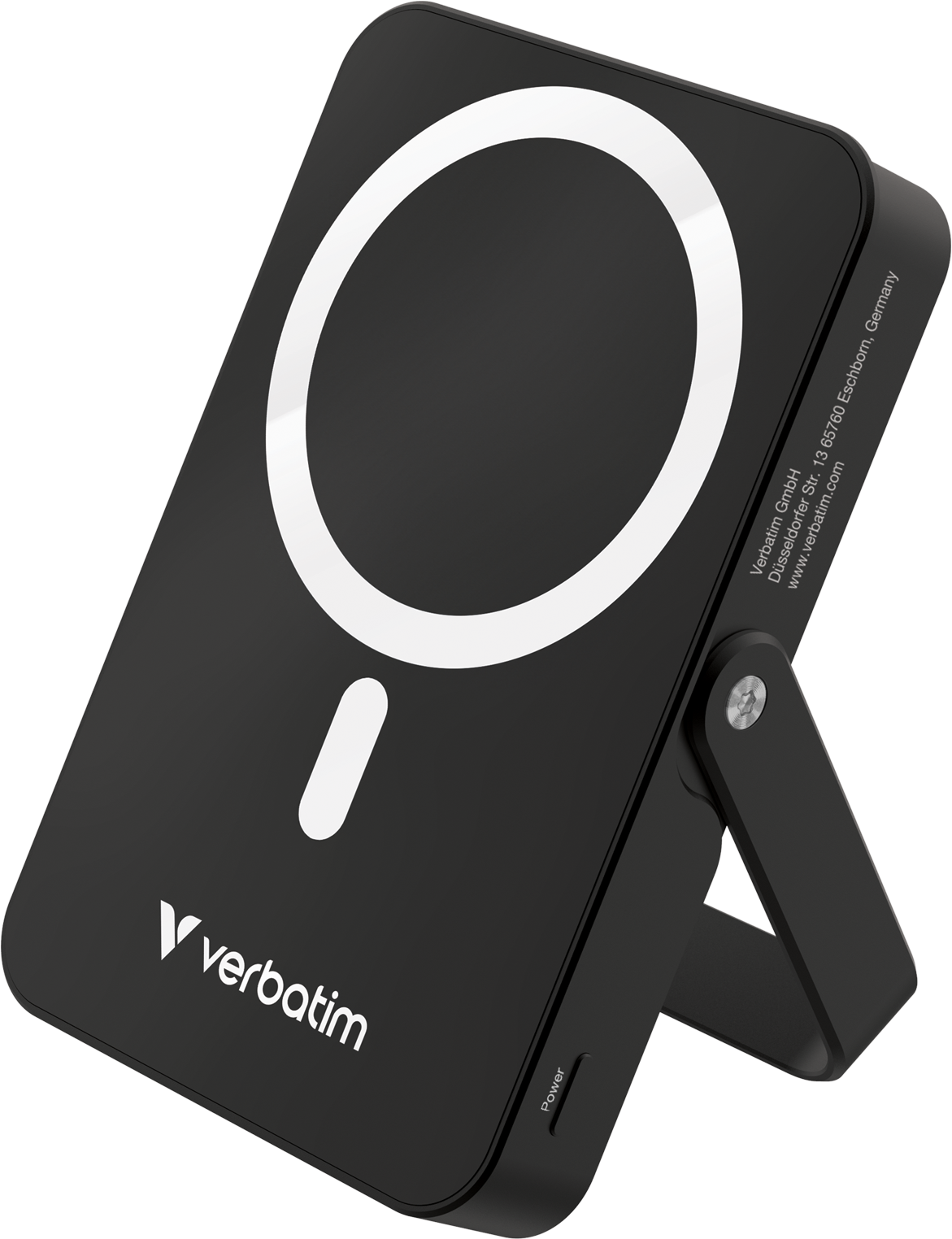 VERBATIM Charge 'n' Go Powerbank, kitámasztó, Qi vezeték nélküli töltés, USB-C, 10000 mAh, fekete (32264)