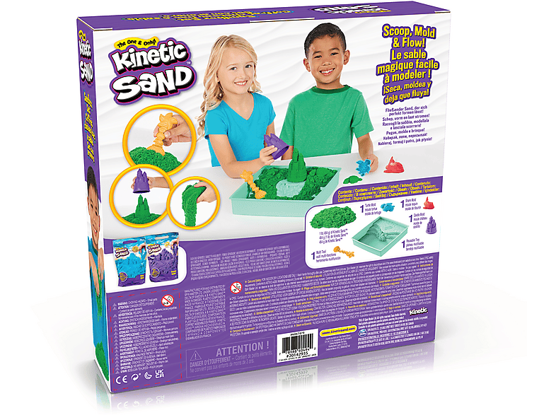 SPIN MASTER 40494 KNS Kinetic SandBox Set (454g) Spielset, Grün/Mehrfarbig