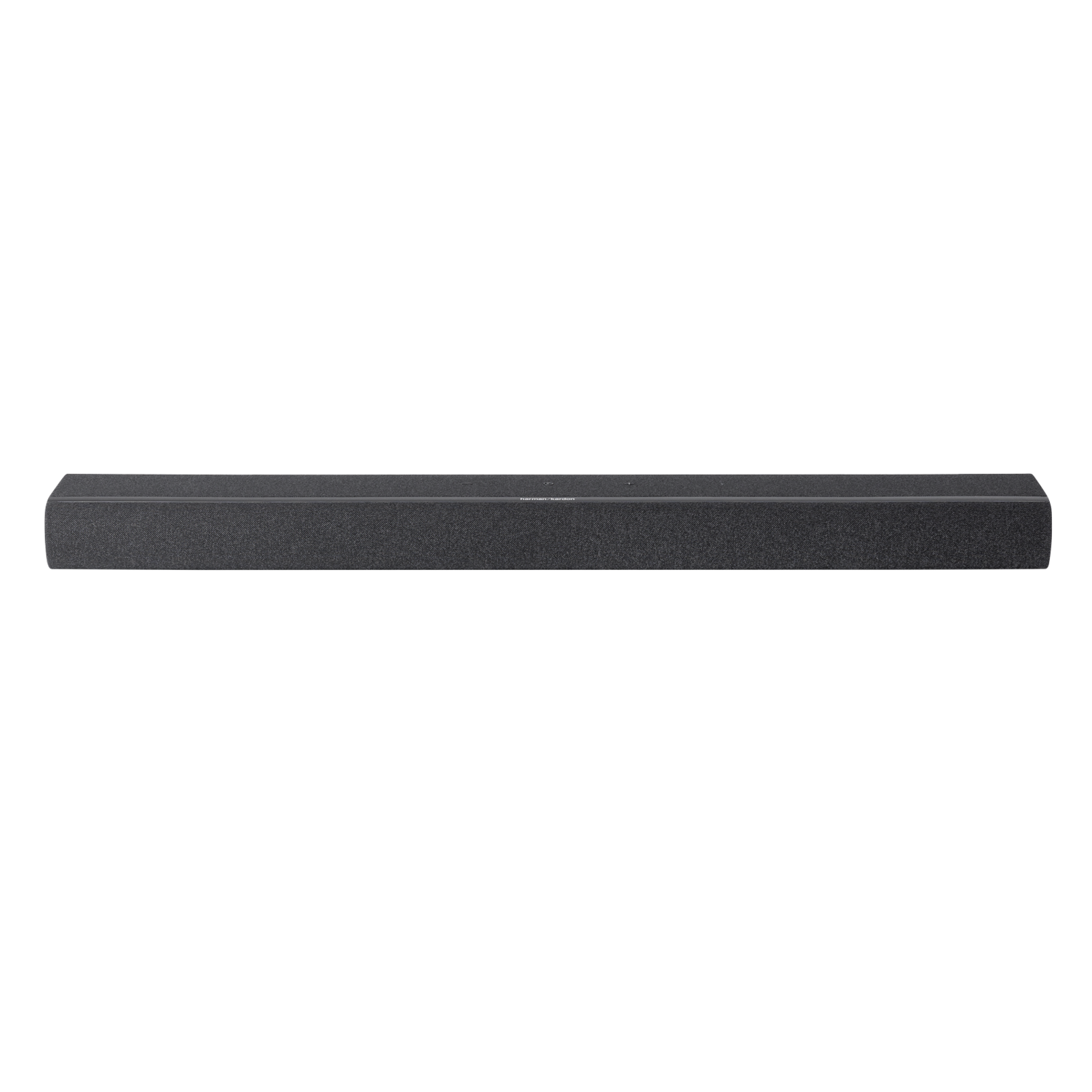 A black soundbar with Samsung branding, isolated against a black background.