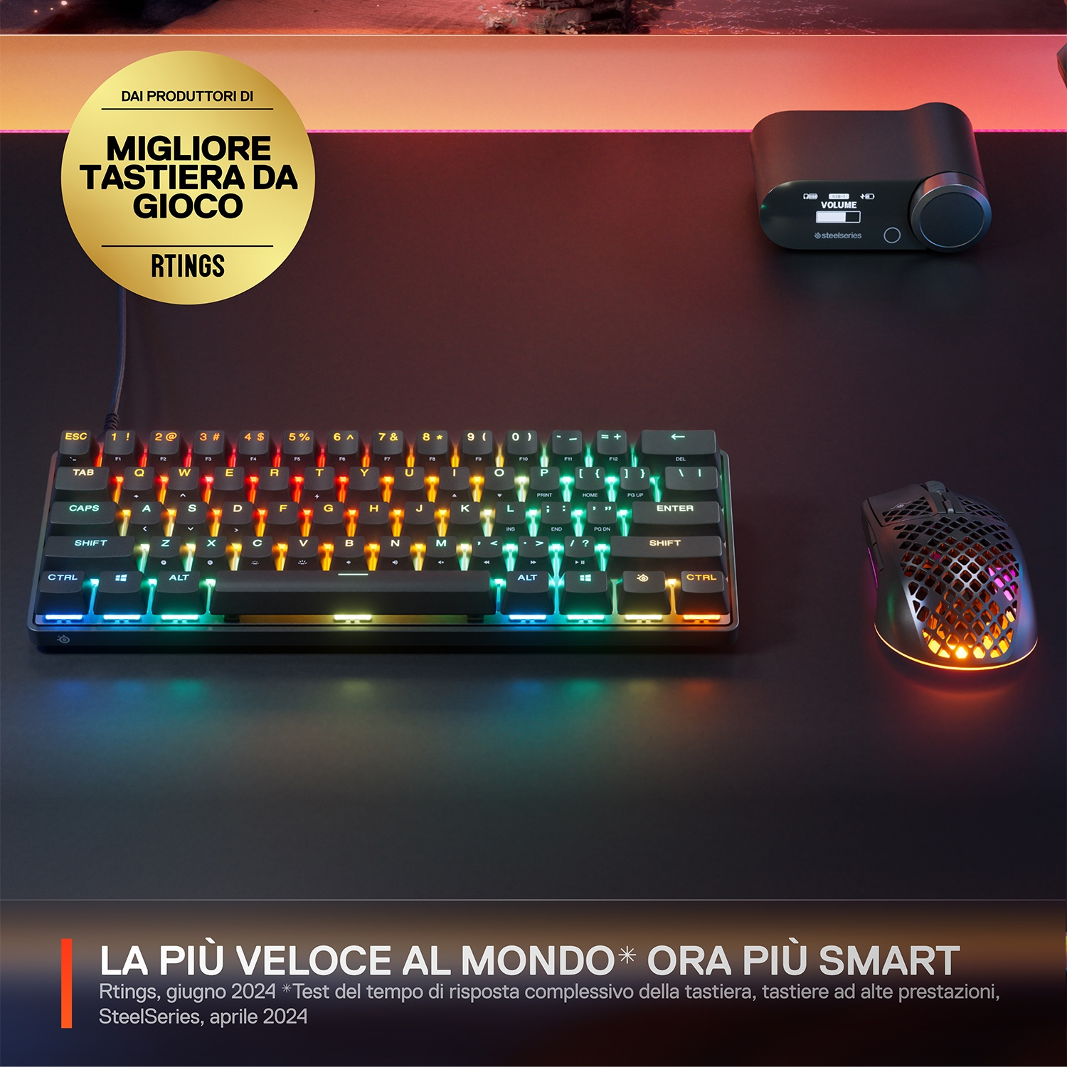 Tastiere SteelSeries Apex Pro TKL (2023), OmniPoint 2.0, e zeze