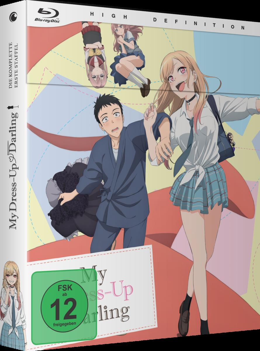 Blu-ray-Disc-Box-Art. Anime-Charaktere auf dem Cover mit Text. Weißer Hintergrund.