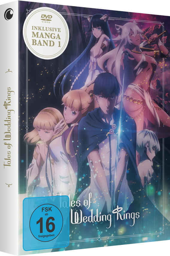 Anime-DVD-Hülle mit mehreren Charakteren. Weißer Hintergrund.