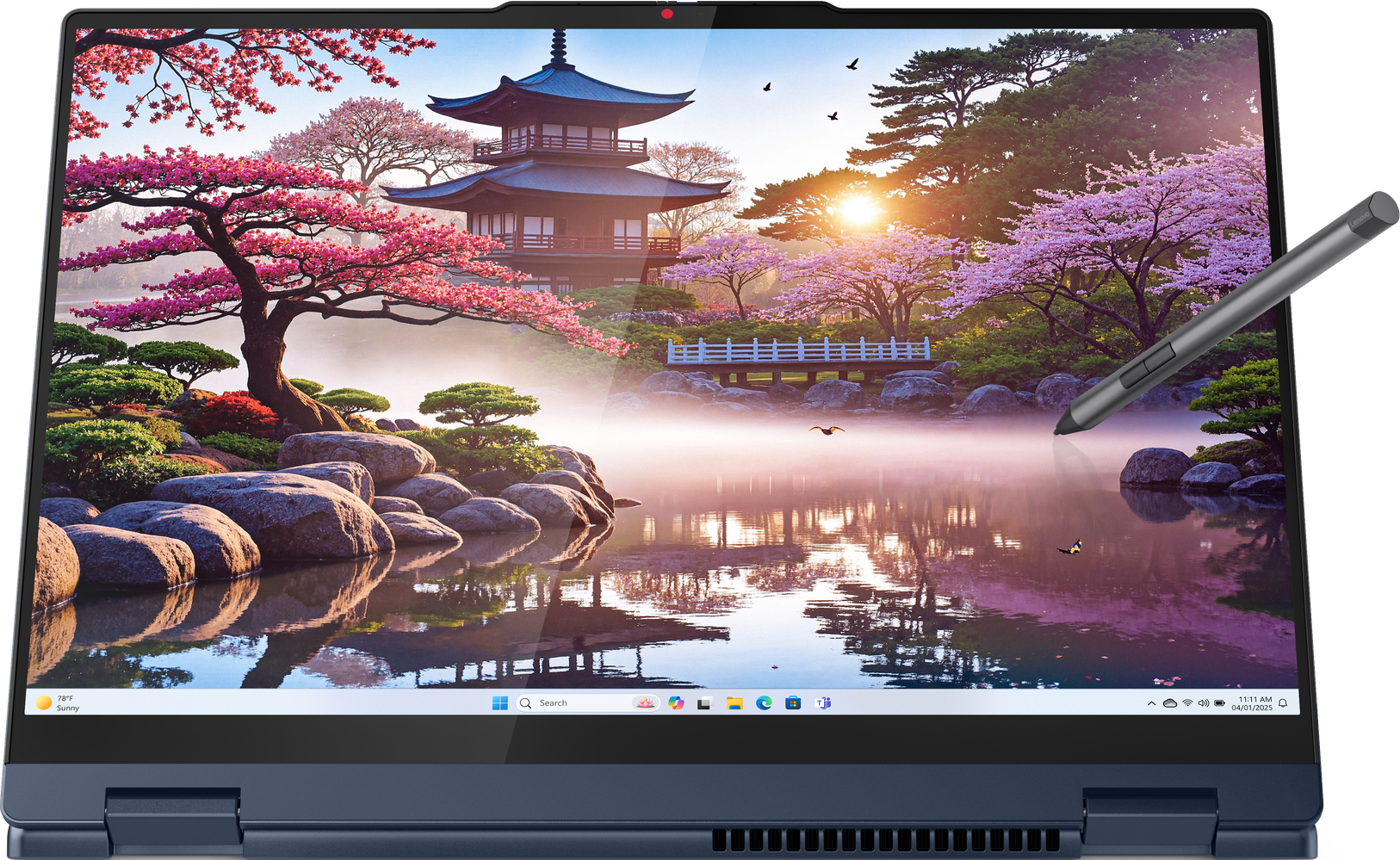Laptop mit einer schönen Landschaft.