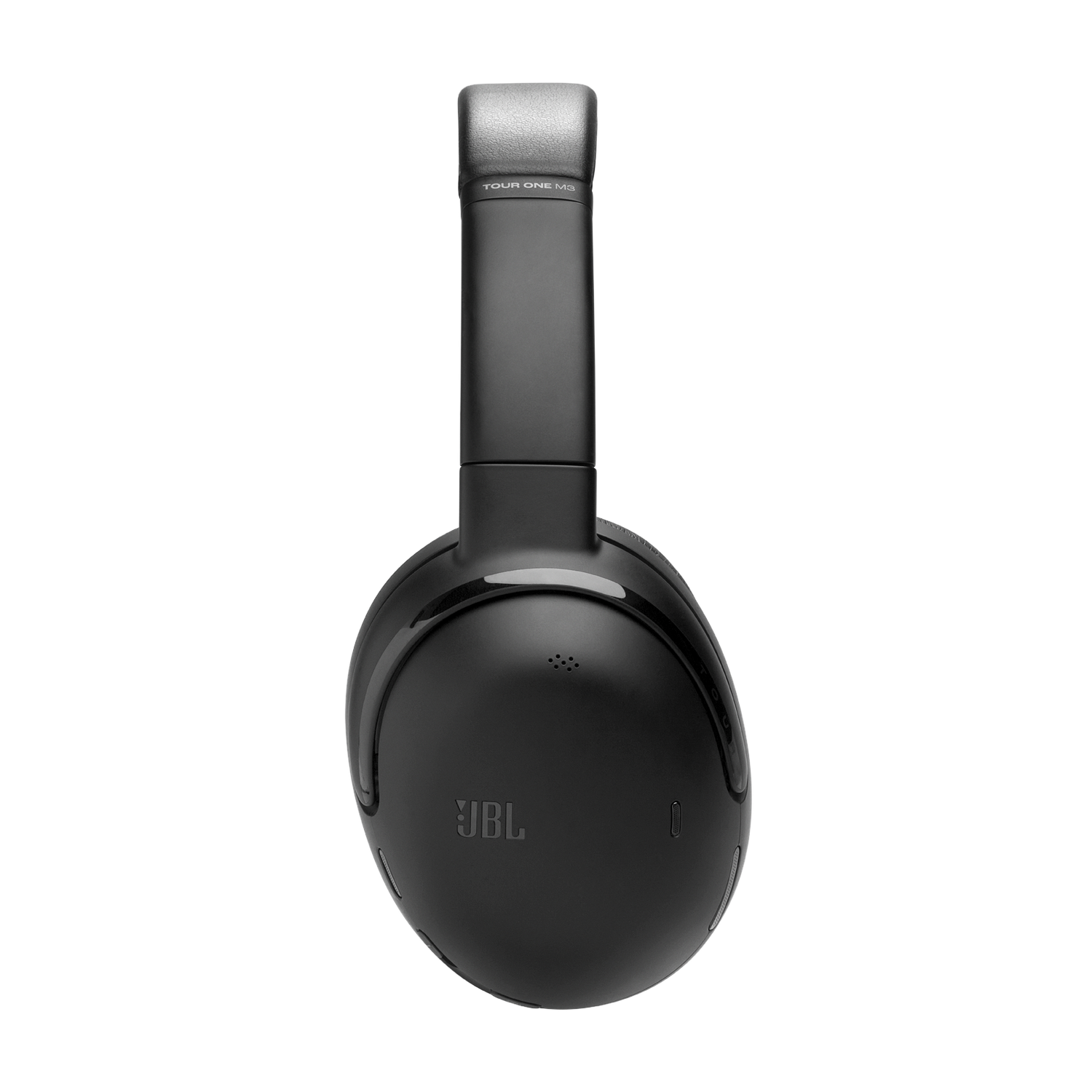 Black JBL Tour One M2 headphones. The headphones are over-ear and sit against a white backdrop.