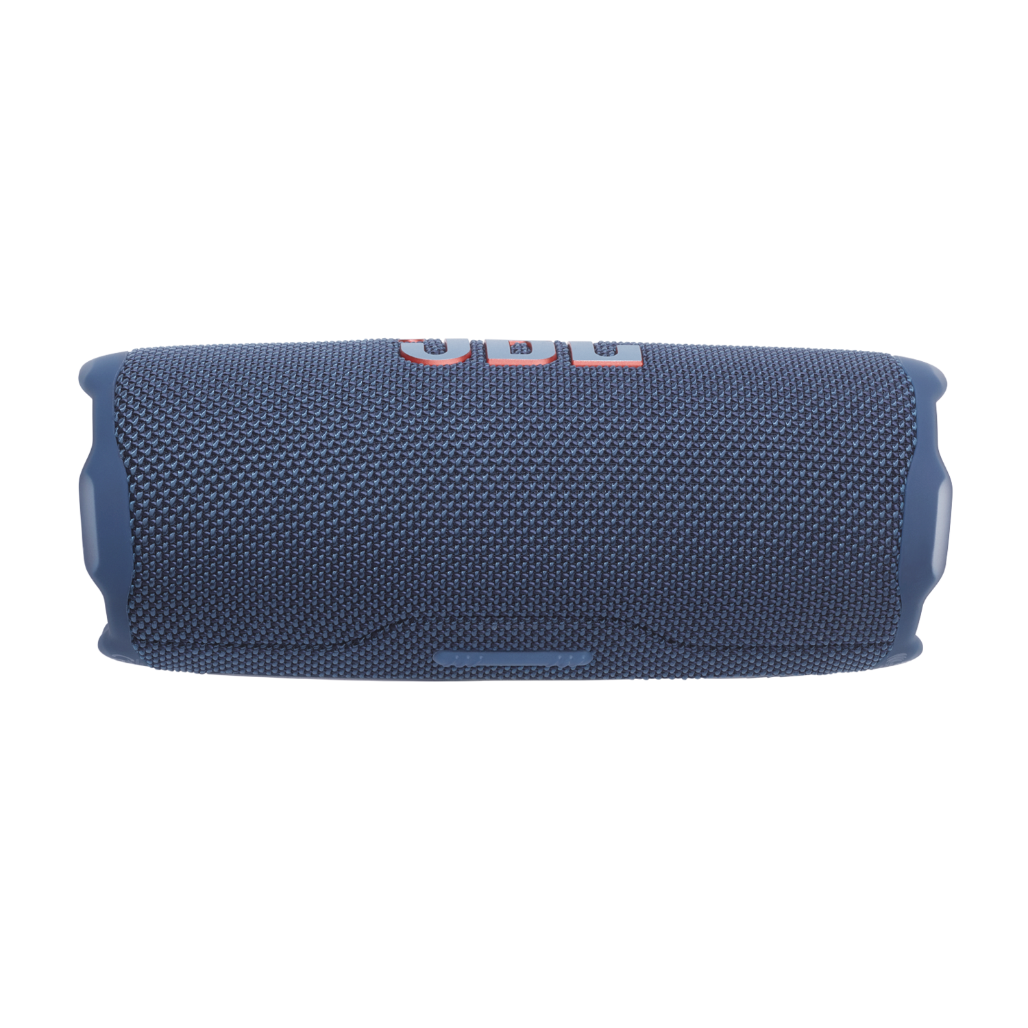 Blue JBL speaker on a black background.