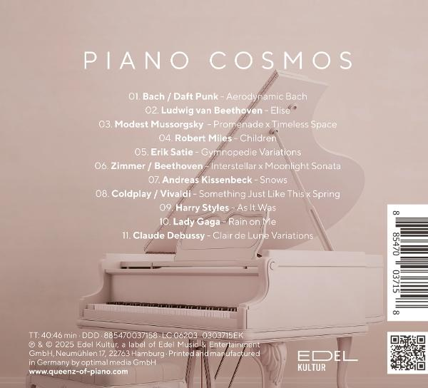 Cover einer Klavier-CD mit Songtiteln und einem Klavierbild.