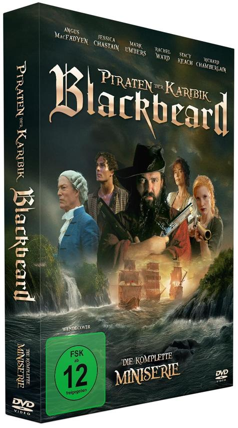 DVD-Box von 'Blackbeard'. Cover zeigt Schauspieler in Kostümen und Piratenschiffe.