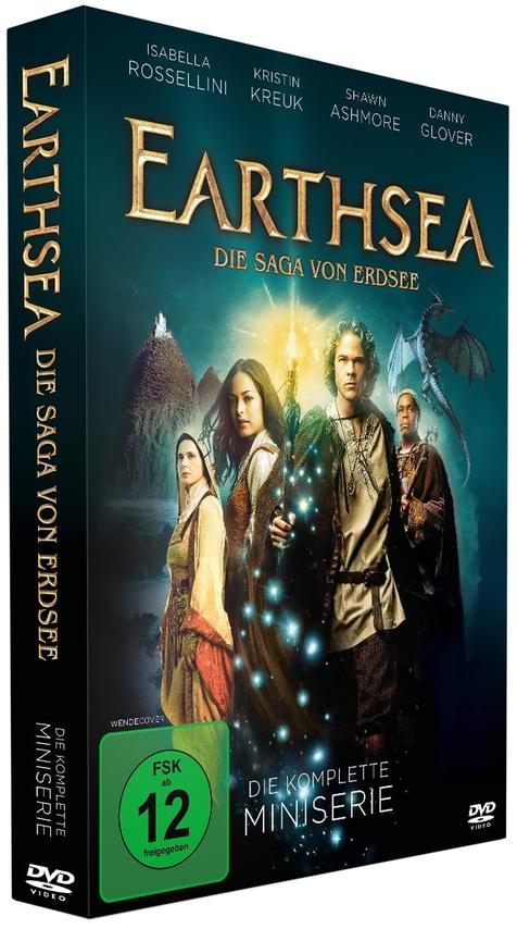 DVD-Box-Set. Earthsea, Die Saga von Erdsee, mit Fotos der Besetzung und einer Drachenillustration.