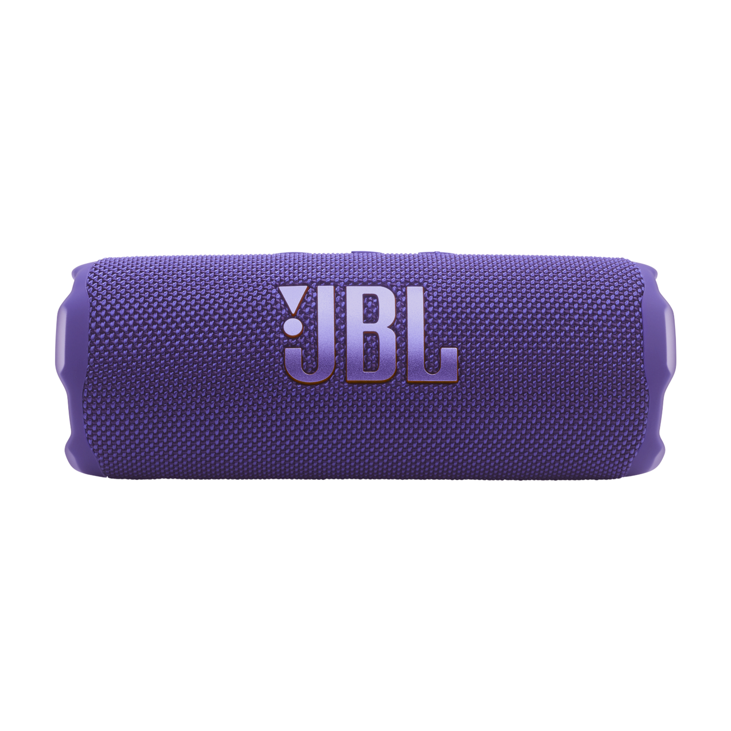 Enceinte JBL violette, forme cylindrique, avec le logo JBL visible.
