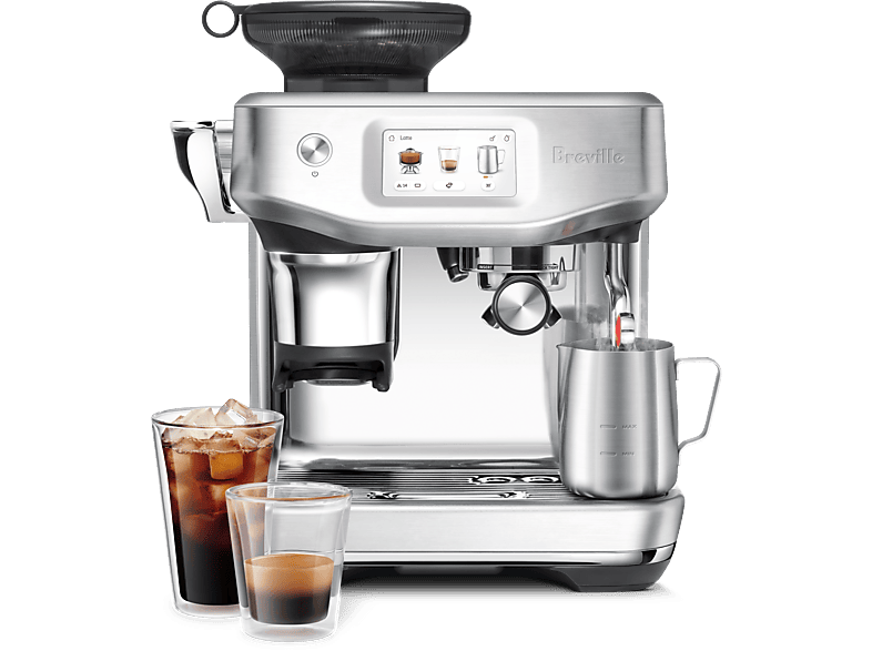 Sage SES 882BSS Barista Touch Impress Cold Kaffeevollautomat (Gebürstetes Edelstahlgrau, Präzisionsmahlwerk von Baratza®, 1700 Watt, 9 bar)