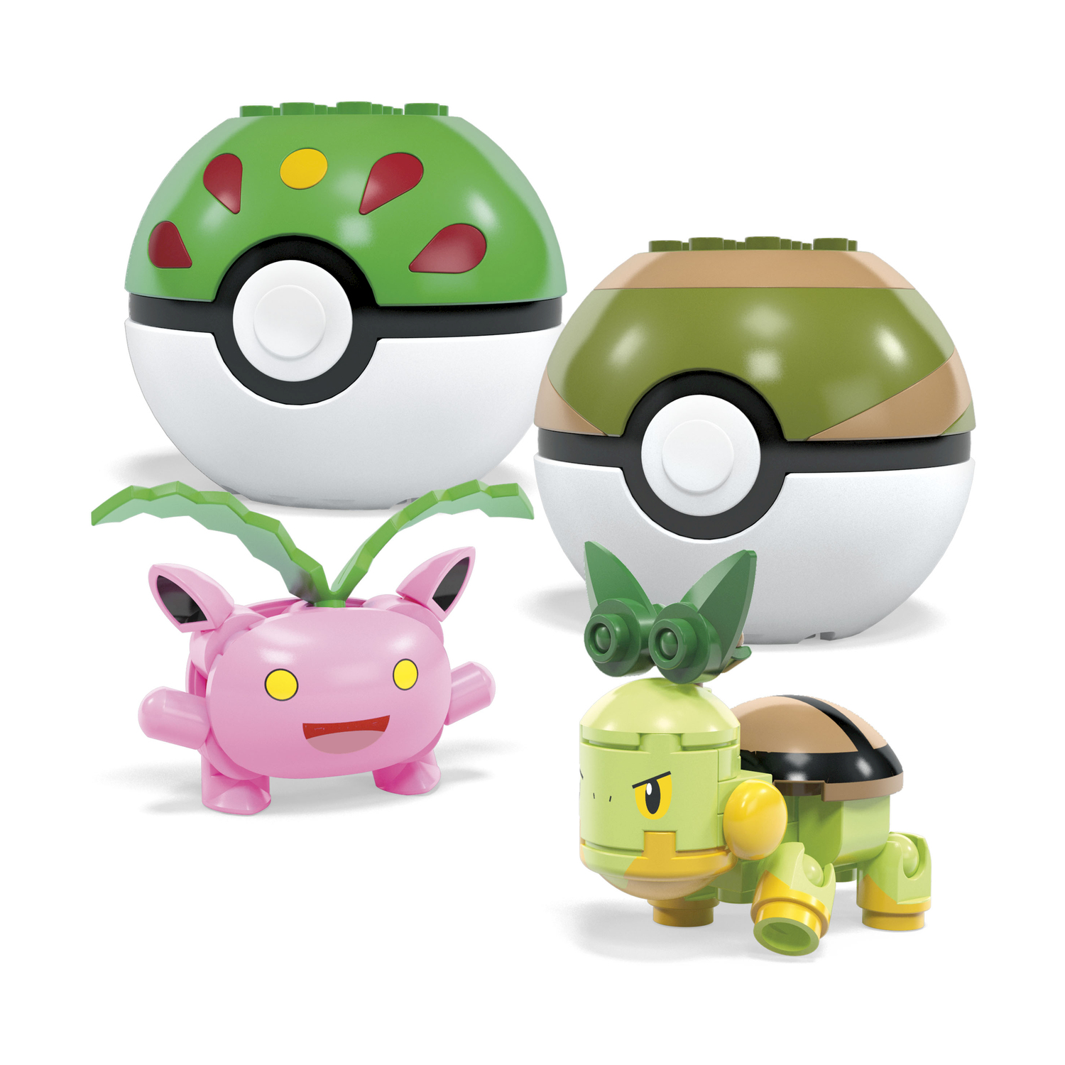 Set di giocattoli Pokemon: due Poké Ball e due personaggi Pokemon.