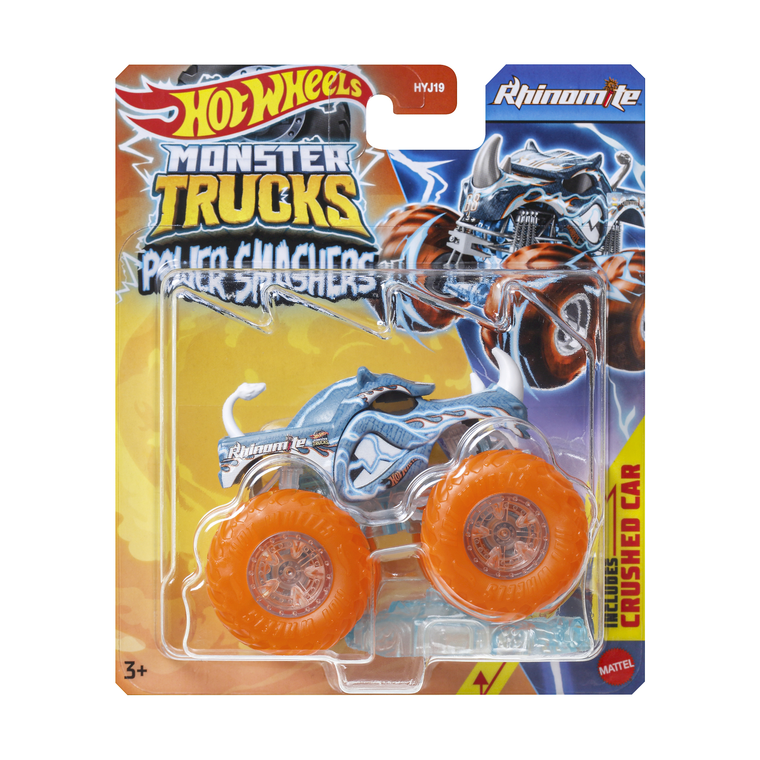 Confezione Hot Wheels Monster Trucks con un monster truck a tema Rhino.